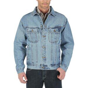 Mens Denim Jacket Classic Fit Workwear Rugged Cotton Button Front Casual Coat